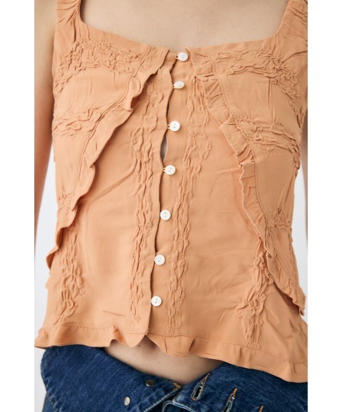 MOUSSY（マウジー）の「BUTTON UP SMOCKING キャミソール（キャミソール・レディース・ブラック/オフホワイト/オレンジ系その他・FREE）」の21枚目の写真