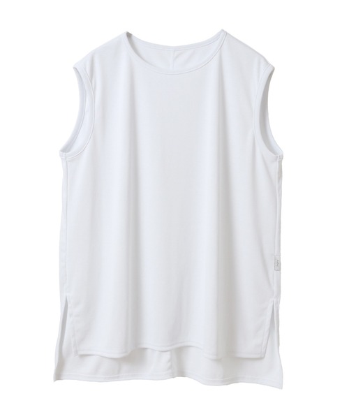 Julier Yoga and Relax（ジュリエヨガアンドリラックス）の「Julier フィールフライスノースリーブトップス（Tシャツ/カットソー・レディース・グレー/ホワイト/ネイビー/ラベンダー・FREE）」の2枚目の写真