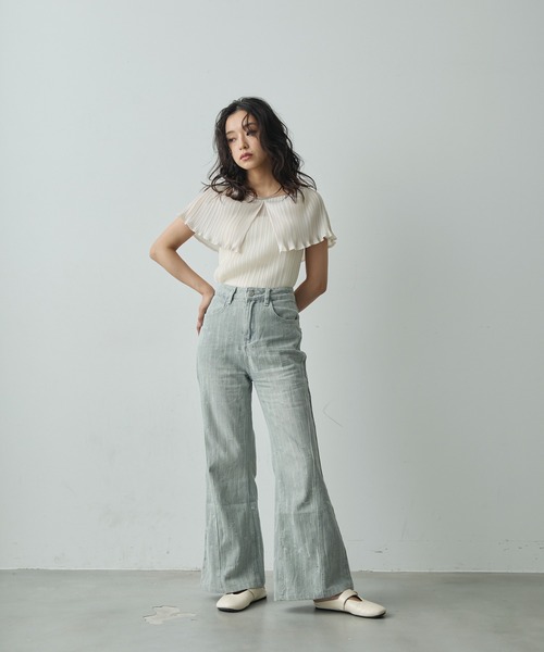 Lunea（ルネア）の「3wayオフショルプリーツメロウトップス（シャツ/ブラウス・レディース・アイボリー/ブラック/ベージュ・FREE）」の11枚目の写真