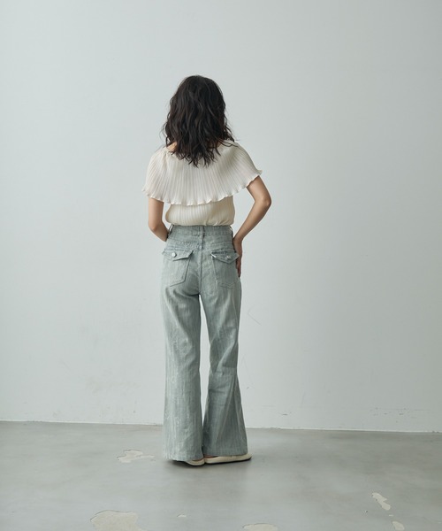 Lunea（ルネア）の「3wayオフショルプリーツメロウトップス（シャツ/ブラウス・レディース・アイボリー/ブラック/ベージュ・FREE）」の12枚目の写真