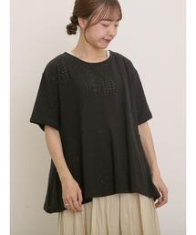 Samansa Mos2（サマンサ モスモス）の「アイレット切替フリルカットソー（Tシャツ/カットソー）」