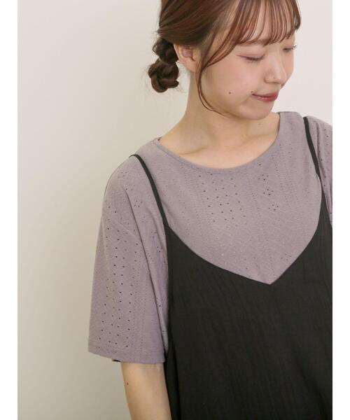 Samansa Mos2(サマンサ モスモス)の「アイレット切替フリルカットソー(Tシャツ/カットソー・レディース・ブラック/オフホワイト/モカ/ピンク・F)」の3枚目の写真