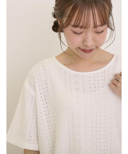 Samansa Mos2(サマンサ モスモス)の「アイレット切替フリルカットソー(Tシャツ/カットソー・レディース・ブラック/オフホワイト/モカ/ピンク・F)」の5枚目の写真