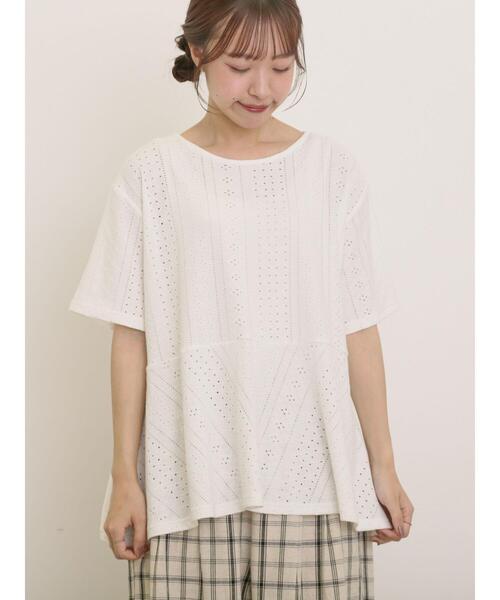 Samansa Mos2(サマンサ モスモス)の「アイレット切替フリルカットソー(Tシャツ/カットソー・レディース・ブラック/オフホワイト/モカ/ピンク・F)」の7枚目の写真