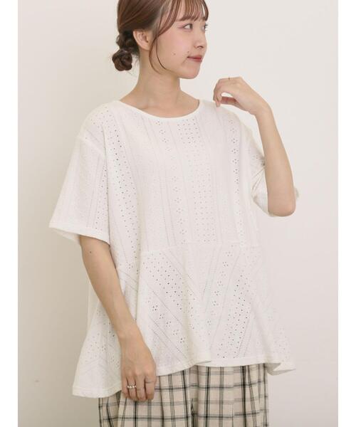 Samansa Mos2(サマンサ モスモス)の「アイレット切替フリルカットソー(Tシャツ/カットソー・レディース・ブラック/オフホワイト/モカ/ピンク・F)」の8枚目の写真