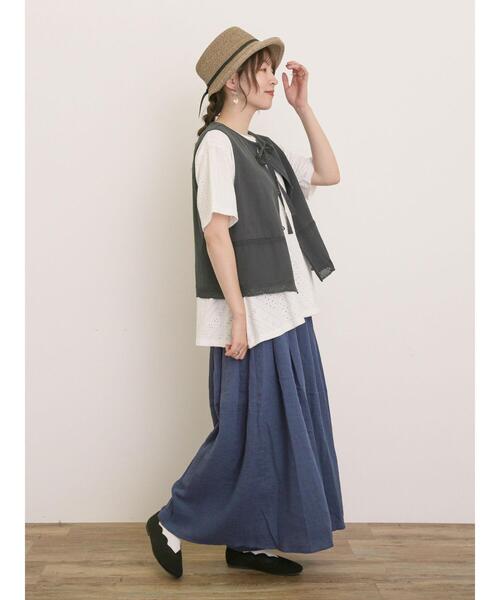 Samansa Mos2(サマンサ モスモス)の「アイレット切替フリルカットソー(Tシャツ/カットソー・レディース・ブラック/オフホワイト/モカ/ピンク・F)」の12枚目の写真