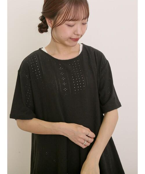 Samansa Mos2(サマンサ モスモス)の「アイレット切替フリルカットソー(Tシャツ/カットソー・レディース・ブラック/オフホワイト/モカ/ピンク・F)」の14枚目の写真
