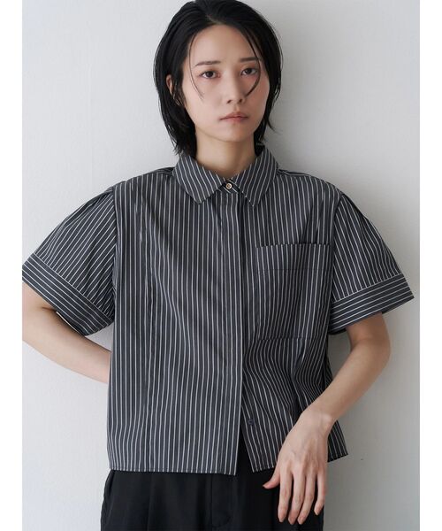 TONAL（トーナル）の「パジャマデザインシャツ（シャツ/ブラウス・レディース・ライトブルー/オフホワイト/チャコールグレー・MEDIUM）」の3枚目の写真