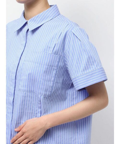 TONAL（トーナル）の「パジャマデザインシャツ（シャツ/ブラウス・レディース・ライトブルー/オフホワイト/チャコールグレー・MEDIUM）」の12枚目の写真