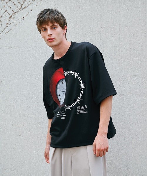 【極美品】シャリーフ shareef カットソー　Tシャツ SHAREEF ブラック Tシャツ SHAREEFOVERSIZED TEE（Tシャツ