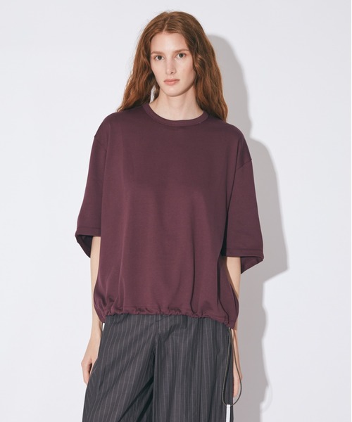 beautiful people（ビューティフルピープル）の「suvin pima jersey drawstring T-shirt（Tシャツ/カットソー・レディース・オフホワイト/ブラック/ボルドー・36/40/38/42/34）」の3枚目の写真