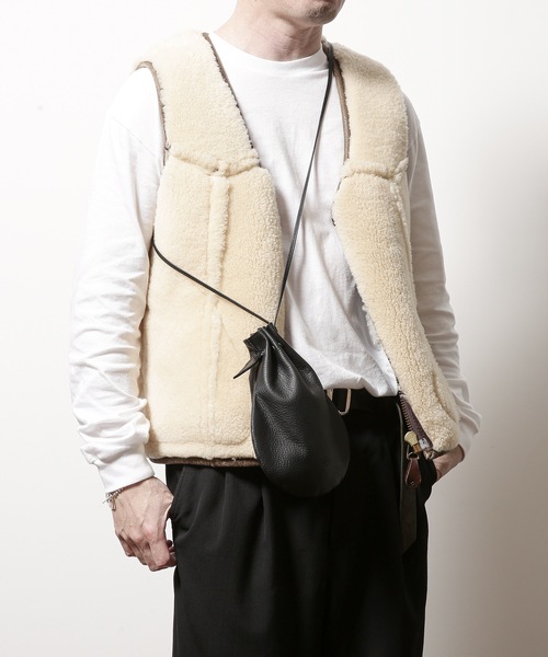 20/80（テゥエンティーエイティー）の「【20/80】トゥエンティーエイティー/ SHRINK LEATHER PEAR SHOULDER POUCH（ショルダーバッグ・レディース・ブラック/ブラウン・FREE）」の7枚目の写真