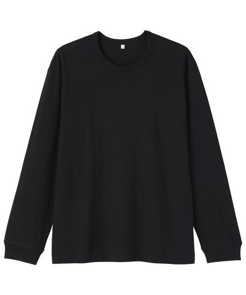 MUJI Labo（ムジラボ）の「〔MUJI Labo〕紳士　昔ながらの製法で編み立てた天竺クルーネック長袖Ｔシャツ（Tシャツ/カットソー・メンズ・ブラック/オートミール・M/L/XL）」の4枚目の写真