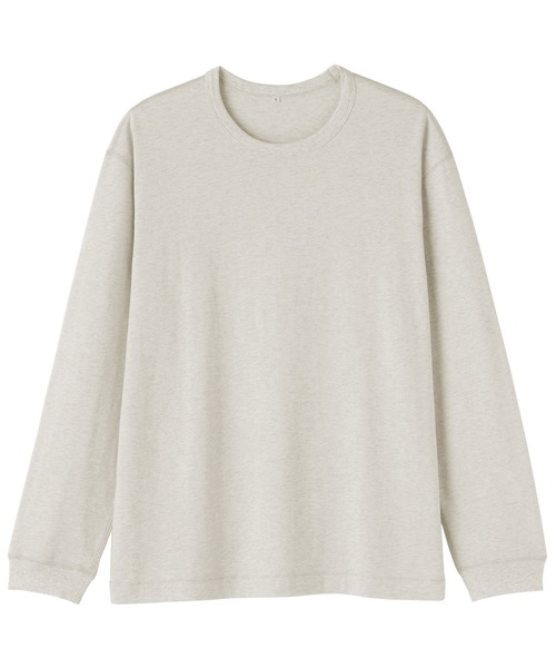 MUJI Labo（ムジラボ）の「〔MUJI Labo〕紳士　昔ながらの製法で編み立てた天竺クルーネック長袖Ｔシャツ（Tシャツ/カットソー・メンズ・ブラック/オートミール・M/L/XL）」の10枚目の写真