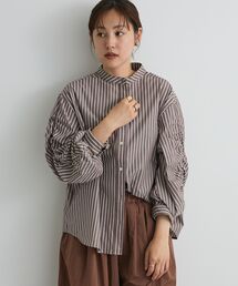 CRAFT STANDARD BOUTIQUE | 袖シャーリングバンドカラーシャツ◇(シャツ/ブラウス)