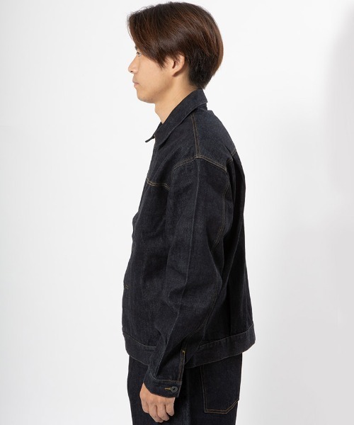 430(フォーサーティ)の「mj10999-SLVG DENIM JACKET 1-WASH デニムジャケット(25-140)(デニムジャケット・メンズ・ブラック/インディゴブルー・0/3/2/1)」の16枚目の写真