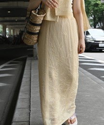 WILLFULLY（ウィルフリー）の「gradation flower mesh flare knit SK（スカート）」