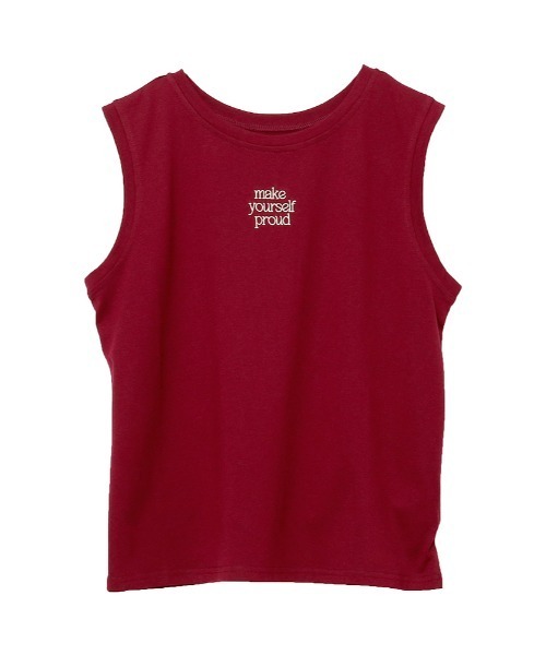 Rejoule(リジュール)の「前後2WAY ロゴ刺繍ノースリーブTシャツ(Tシャツ/カットソー・レディース・ブラック/ボルドー/オフホワイト・FREE)」の16枚目の写真