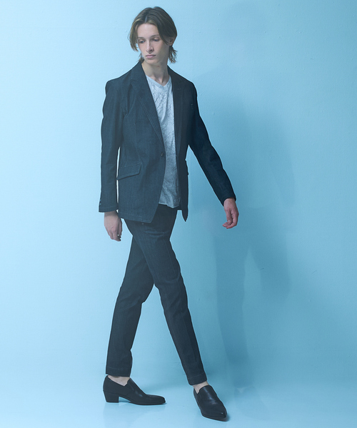 5351 POUR LES HOMMES(ゴーサンゴーイチプールオム)の「クラッシュベロア Vネック 長袖Tシャツ(Tシャツ/カットソー・メンズ・グレー/ブラック・50/48/46/44)」の18枚目の写真