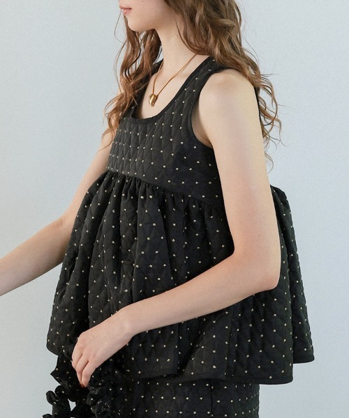 DONOBAN(ドノバン)の「ドットキルティングフレアトップス(Tシャツ/カットソー・レディース・ブラック・ONE)」の13枚目の写真