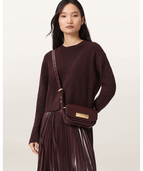 ALLSAINTS(オールセインツ)の「ETTA LEATHER SATCHEL CROSSBODY BAG | ETTA レザー サッチェル クロスボディ バッグ(ショルダーバッグ・レディース・レッド系・ONE SIZE)」の6枚目の写真