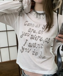Vipoa（ヴィポア）の「レタリングスリムトップス（Tシャツ/カットソー・レディース）」