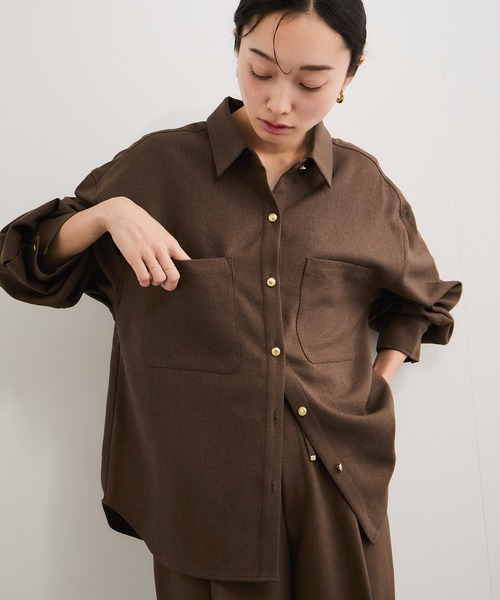 セール】ウーリッシュジョーゼットアウトポケットブラウス