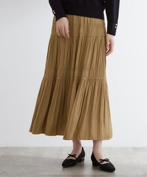 grove | 軽やかに体型カバーも叶う　シャーリングティアードスカート(スカート)
