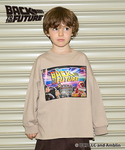 b・ROOM（ビールーム）の「【BACK TO THE FUTURE 40TH】【MNCM】【カイテキ天竺】ビッグシルエットアソートプリントTシャツ（Tシャツ/カットソー・キッズ・カーキ/ライトベージュ/ブラック・150cm/120cm/130cm/110cm/140cm）」の3枚目の写真