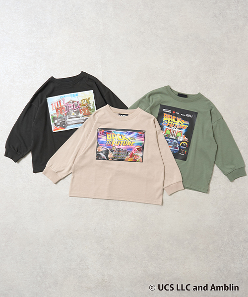 b・ROOM（ビールーム）の「【BACK TO THE FUTURE 40TH】【MNCM】【カイテキ天竺】ビッグシルエットアソートプリントTシャツ（Tシャツ/カットソー・キッズ・カーキ/ライトベージュ/ブラック・150cm/120cm/130cm/110cm/140cm）」の8枚目の写真