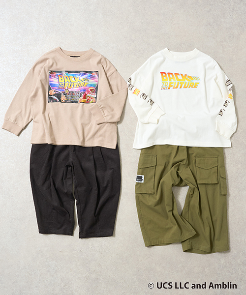 b・ROOM（ビールーム）の「【BACK TO THE FUTURE 40TH】【MNCM】【カイテキ天竺】ビッグシルエットアソートプリントTシャツ（Tシャツ/カットソー・キッズ・カーキ/ライトベージュ/ブラック・150cm/120cm/130cm/110cm/140cm）」の9枚目の写真