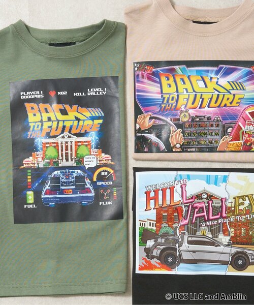 b・ROOM（ビールーム）の「【BACK TO THE FUTURE 40TH】【MNCM】【カイテキ天竺】ビッグシルエットアソートプリントTシャツ（Tシャツ/カットソー・キッズ・カーキ/ライトベージュ/ブラック・150cm/120cm/130cm/110cm/140cm）」の11枚目の写真