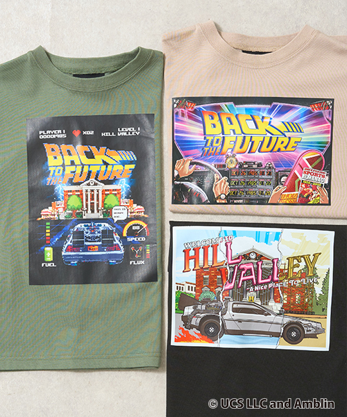 b・ROOM（ビールーム）の「【BACK TO THE FUTURE 40TH】【MNCM】【カイテキ天竺】ビッグシルエットアソートプリントTシャツ（Tシャツ/カットソー・キッズ・カーキ/ライトベージュ/ブラック・150cm/120cm/130cm/110cm/140cm）」の12枚目の写真