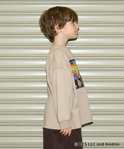 b・ROOM（ビールーム）の「【BACK TO THE FUTURE 40TH】【MNCM】【カイテキ天竺】ビッグシルエットアソートプリントTシャツ（Tシャツ/カットソー・キッズ・カーキ/ライトベージュ/ブラック・150cm/120cm/130cm/110cm/140cm）」の16枚目の写真