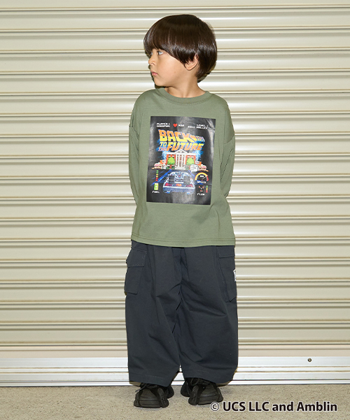 b・ROOM（ビールーム）の「【BACK TO THE FUTURE 40TH】【MNCM】【カイテキ天竺】ビッグシルエットアソートプリントTシャツ（Tシャツ/カットソー・キッズ・カーキ/ライトベージュ/ブラック・150cm/120cm/130cm/110cm/140cm）」の18枚目の写真