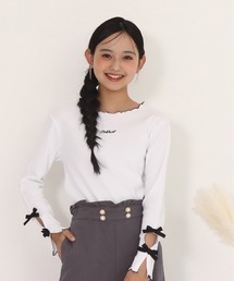 PINKHUNT（ピンクハント）の「PINKHUNT ピンクハント 袖口リボンロンT 0894K（Tシャツ/カットソー・キッズ）」