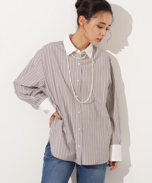 N.（N. Natural Beauty Basic）（エヌエヌナチュラルビューティーベーシック）の「クレリックシャツ（シャツ/ブラウス・レディース・ブラウン/ブルー/パープル・MEDIUM）」の12枚目の写真