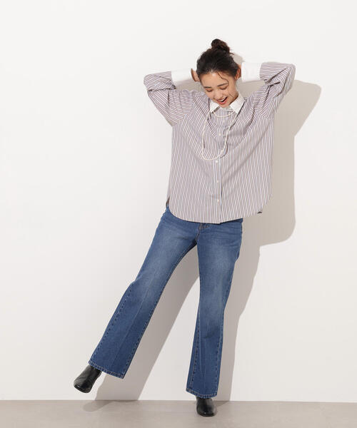 N.（N. Natural Beauty Basic）（エヌエヌナチュラルビューティーベーシック）の「クレリックシャツ（シャツ/ブラウス・レディース・ブラウン/ブルー/パープル・MEDIUM）」の13枚目の写真