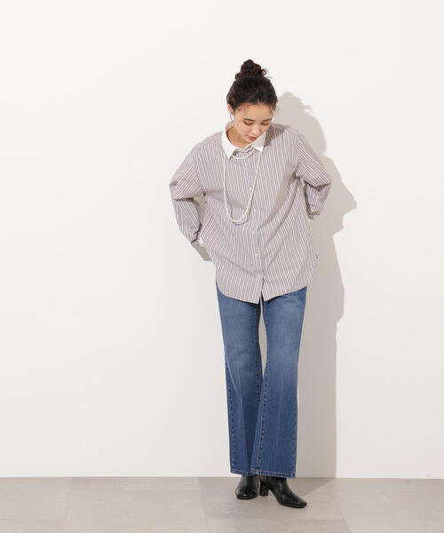 N.（N. Natural Beauty Basic）（エヌエヌナチュラルビューティーベーシック）の「クレリックシャツ（シャツ/ブラウス・レディース・ブラウン/ブルー/パープル・MEDIUM）」の16枚目の写真