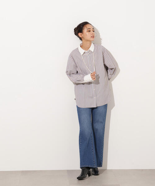 N.（N. Natural Beauty Basic）（エヌエヌナチュラルビューティーベーシック）の「クレリックシャツ（シャツ/ブラウス・レディース・ブラウン/ブルー/パープル・MEDIUM）」の17枚目の写真