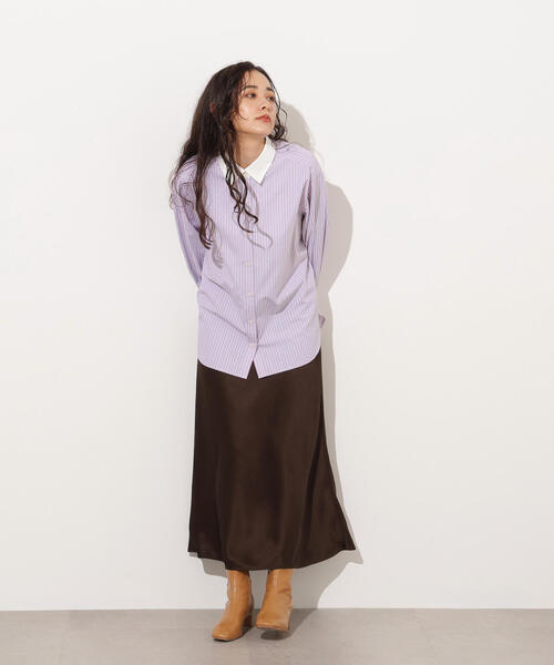 N.（N. Natural Beauty Basic）（エヌエヌナチュラルビューティーベーシック）の「クレリックシャツ（シャツ/ブラウス・レディース・ブラウン/ブルー/パープル・MEDIUM）」の22枚目の写真