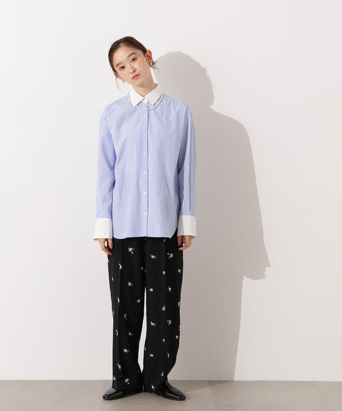 N.（N. Natural Beauty Basic）（エヌエヌナチュラルビューティーベーシック）の「クレリックシャツ（シャツ/ブラウス・レディース・ブラウン/ブルー/パープル・MEDIUM）」の11枚目の写真