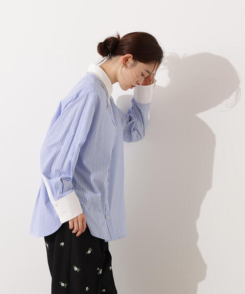 N.（N. Natural Beauty Basic）（エヌエヌナチュラルビューティーベーシック）の「クレリックシャツ（シャツ/ブラウス・レディース・ブラウン/ブルー/パープル・MEDIUM）」の10枚目の写真