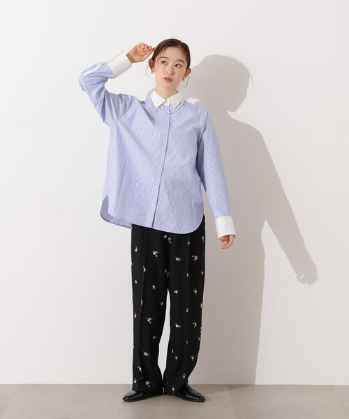 N.（N. Natural Beauty Basic）（エヌエヌナチュラルビューティーベーシック）の「クレリックシャツ（シャツ/ブラウス・レディース・ブラウン/ブルー/パープル・MEDIUM）」の9枚目の写真