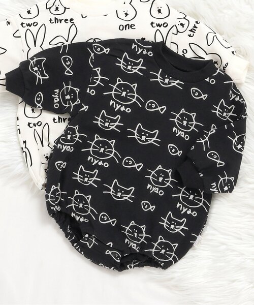 FUN!FAN!ANIMAL 総柄ボディオール（ロンパース）｜BREEZE（ブリーズ