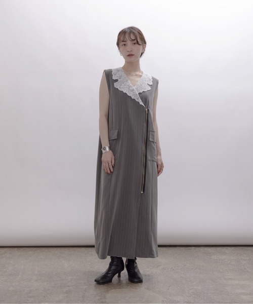 レースカラーZIPストライプジャンスカ Eimee Law│Eimee Law & LHELBIE