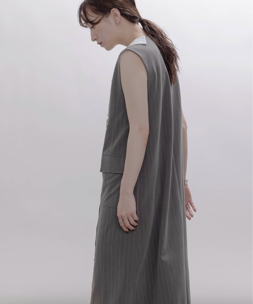 レースカラーZIPストライプジャンスカ Eimee Law│Eimee Law