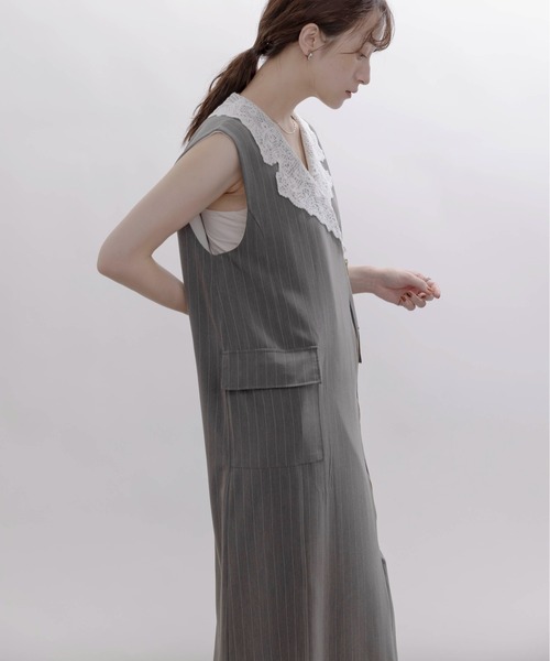 レースカラーZIPストライプジャンスカ Eimee Law│Eimee Law & LHELBIE