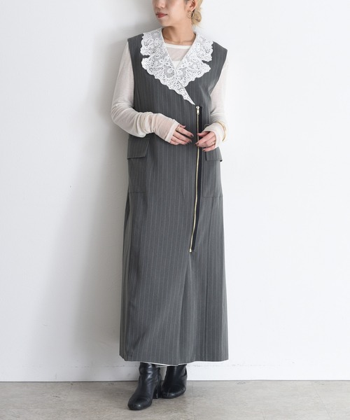 レースカラーZIPストライプジャンスカ Eimee Law│Eimee Law & LHELBIE