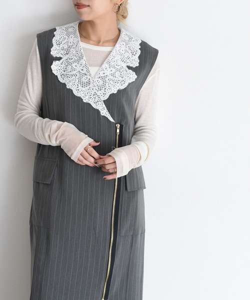 レースカラーZIPストライプジャンスカ Eimee Law│Eimee Law & LHELBIE